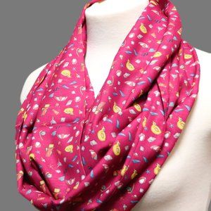 Red Beach infinity scarf gift for her with ducks and beach theme womens apparel